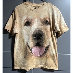 2014 The Mountain Mens Dog Print T-Shirt Golden Retriever Size Medium